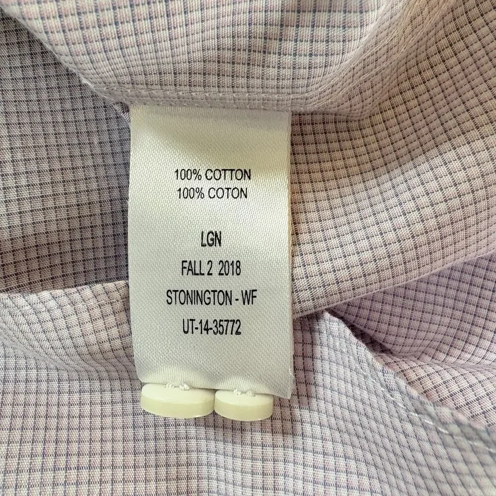 UNTUCKit Slim Fit Wrinkle Free Stonington Button Up Shirt Size XL Pink Checked